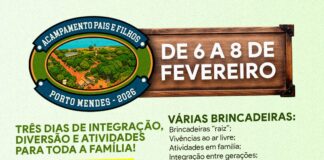 Acampamento Pais e Filhos 2026 acontecerá de 6 a 8 de fevereiro