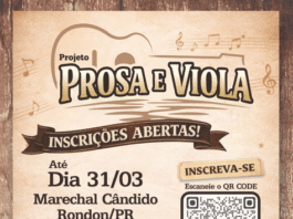 Projeto Prosa e Viola abre inscrições em Marechal Cândido Rondon