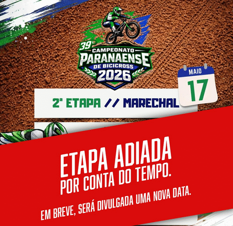 Etapa do Campeonato Paranaense de Bicicross é cancelada devido às condições climáticas